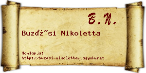 Buzási Nikoletta névjegykártya